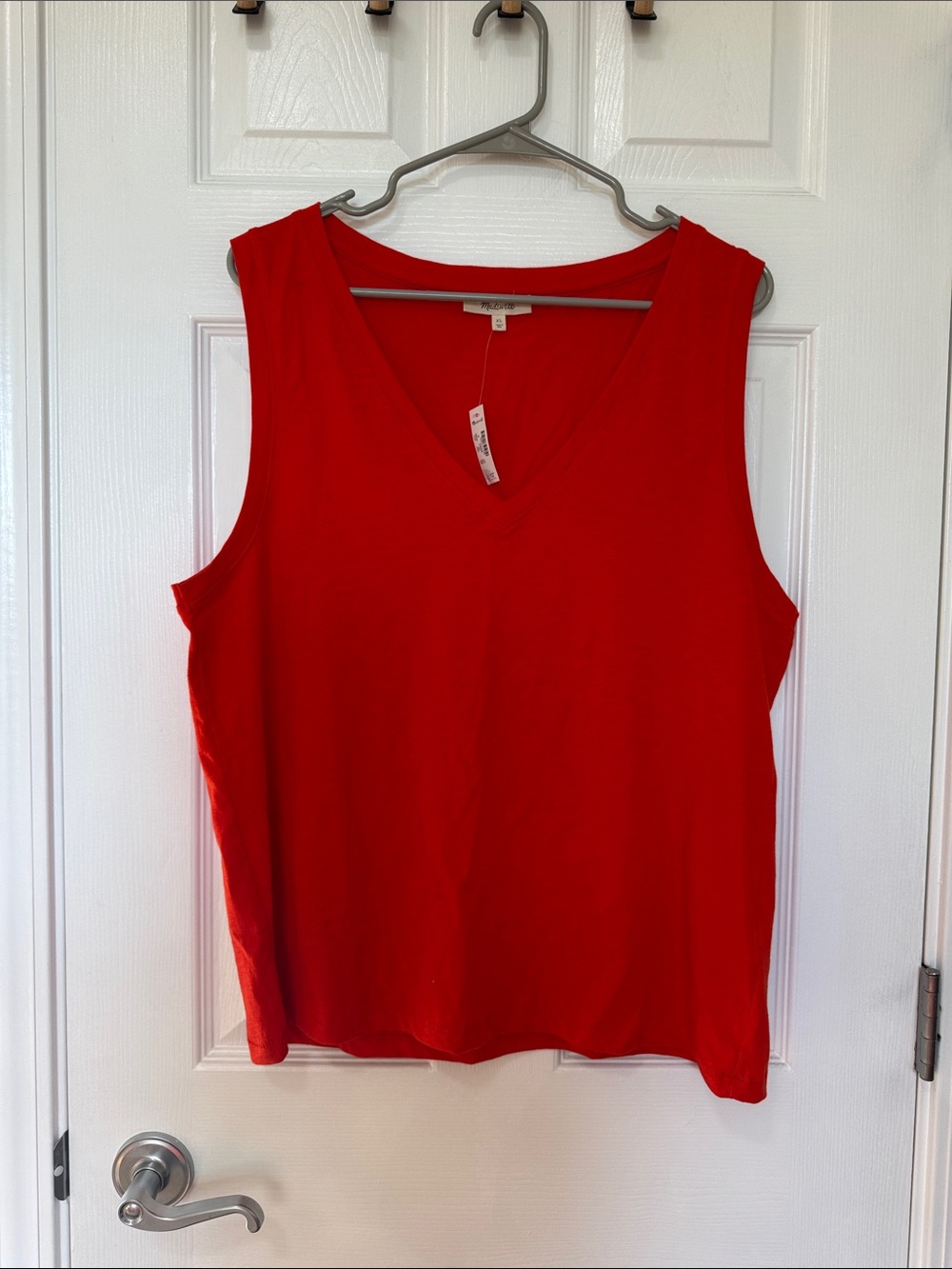 Madewell Women’s V-Neck Sleeveless Tank Top - Red/Orange Sz XL NWT